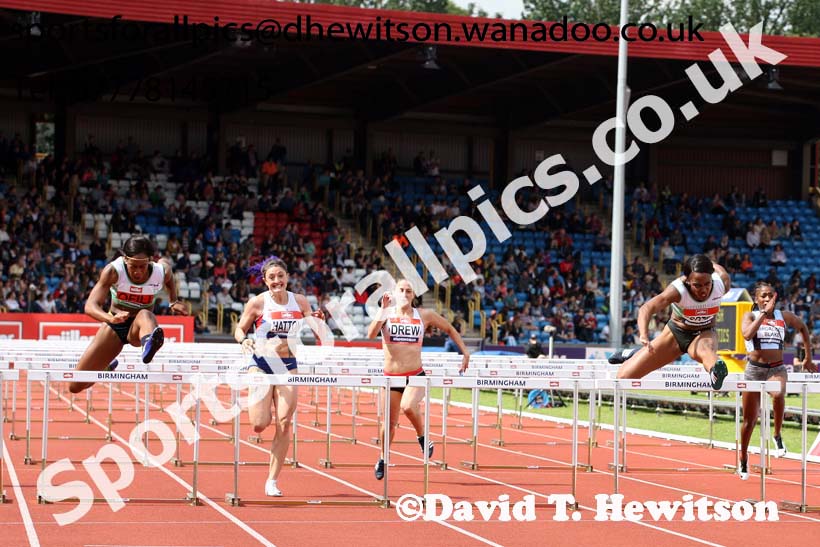 Womens 100 metres hurdles, British Championships, Birmingham. Photo: David T. Hewitson/Sports for All Pics